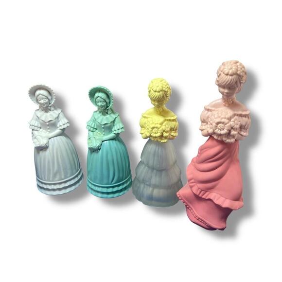 LOT of 6 Vintage 70s Avon Pretty Girl Pink & Little Girl Blue Cotillion EMPTY - Picture 2 of 8